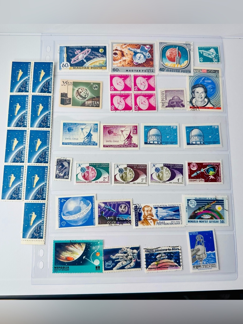 Vintage Space Exploration Stamp Collection – 37 Worldwide Stamps